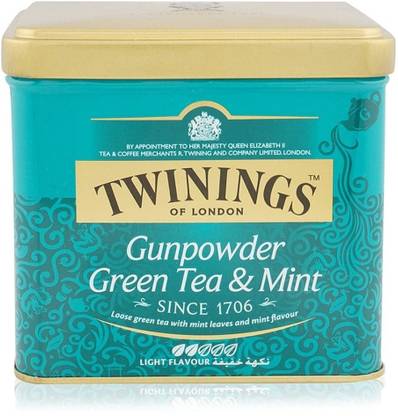 TWININGS Gunpowder Green Tea & Mint Light Flavour, 200g Mint Green Tea Tin