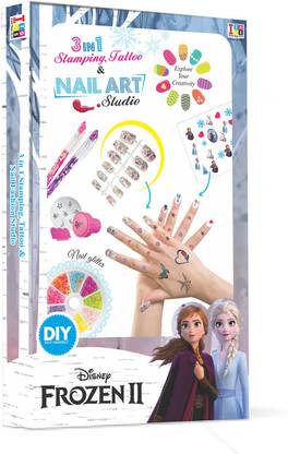 Disney Frozen Three in 1 Stamp & Style Tattoo & Nail Art DIY Kit for Kids