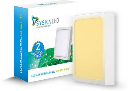 Syska 15W LED Slim Surface Panel (Square) 3000K Ceiling Light Ceiling Lamp