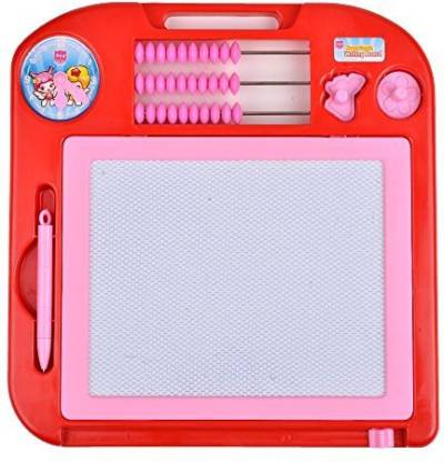 Baby Bucket A+B Magnetic Writing / Drawing Board / Magic Slate / Sketch Pad - [Square RED]