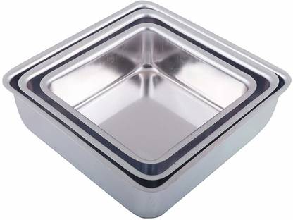 Mohini steels Premium Quality Square Shape Cake Pan Baking Tray, Square Shape Cake Mould Set Tray