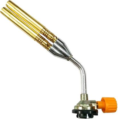 Mass Pro 1x Twin Tube Flame Butane Gas Blow Torch Brazing Manual Ignition Welding Lighter Burner Outdoor Camping Gun (1Pcs) Flambe Torch