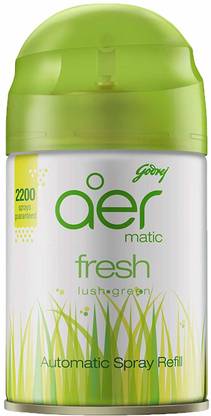 Godrej Aer Matic Automatic Spray Refill, Fresh Lush Green, 2200 Sprays Guaranteed Automatic Spray Aer Matic Automatic Spray Refill Fresh Lush Green