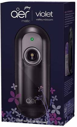 Godrej Aer Violet Valley Bloom Automatic Spray matic, Automatic Air Freshener Kit with Flexi Control - Violet Valley Bloom