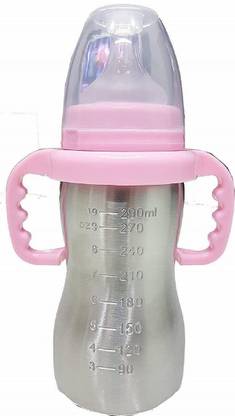 Bundle and Bliss Baby Stainless Steel 2 in 1 Feeding Bottle - 290 ml
