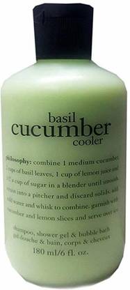 Basil Cucumber Cooler Shower Gel Shampoo and Bubble Bath 