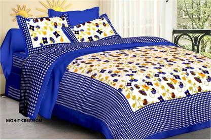 shree sd creation 170 TC Cotton Double Printed Flat Bedsheet