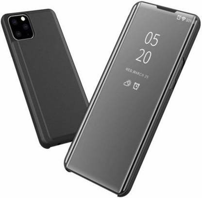 Alment Flip Cover for Apple iPhone 11, Clear View Mirror Flip Cover Case