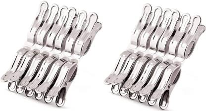 hatke dukan Stainless Steel Multipurpose Sturdy Clothes Hanging Clips, Clothes Drying Clips, Stainless Steel Cloth Clips