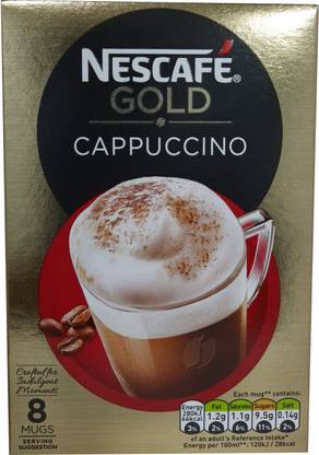 Nescafe Gold Cappuccino Instant Coffee Sachets (8 x 17g), 136g Instant Coffee