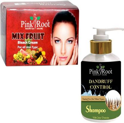 PINKROOT Mix Fruit Bleach 250gm with Dandruff Control Shampoo