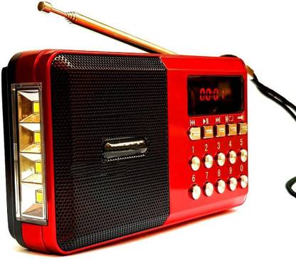 CRETO BKK-65 Digital Fm Radio USB-SD Card Player with Inbuilt LED Torchlight FM Radio