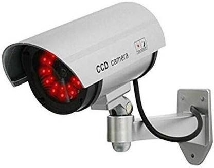 Rixim Security CCTV Fake Bullet Camera Realistic Looking Dummy Security Waterproof Flashing LED Light Dummy Camera Security Camera