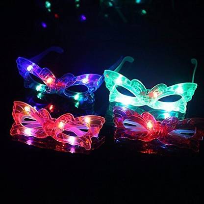 Johnnie Boy Flashing Party LED Light Glasses- for Birthday Party Return Gift for Kids Party Glow Ornament (Pack of 6)  Party Glow Ornament
