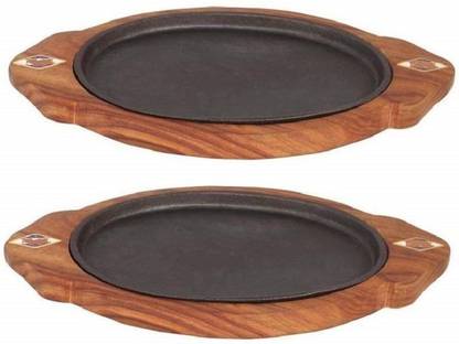 Trendhook Sizzler Plate with Wooden Base Sizzler Tray