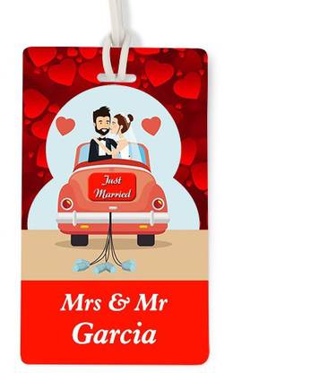 Apur Mrs and Mr.Gavit Just Married Design.No.4 Luggage Tag