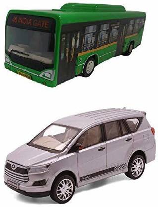 amisha gift gallery innova Crysta with Green Bus Combo Toy For Kids