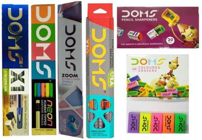 DOMS Pencil Set with Sharpner & Eraser combo1