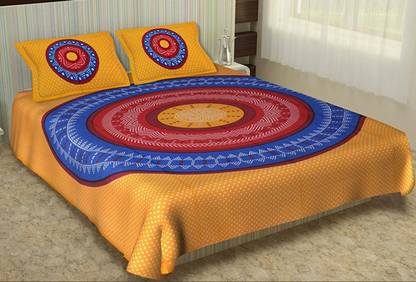 shree sd creation 170 TC Cotton Double Printed Flat Bedsheet