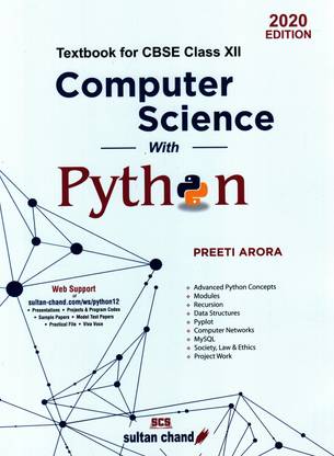 Computer Science with Python Textbook for Cbse Class 12