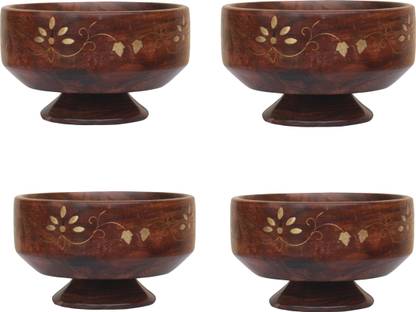 INFINITY STORE Wooden Serving Bowl Wooden Shoup Bowl Set of 4 Big Size