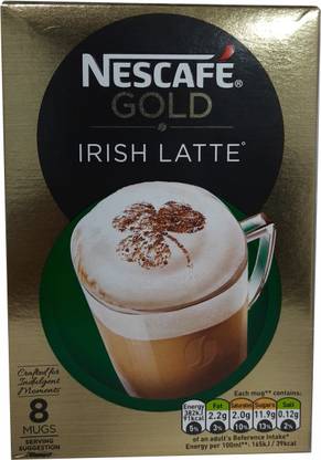 Nescafe Gold Irish Latte Instant Coffee Sachets, (8 x 22g), 176g Instant Coffee