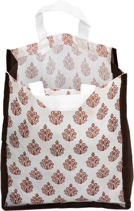 KUBER INDUSTRIES Medium Size 100 Pieces Non Woven Eco-Friendly Reusable Multipurpose Shopping Carry Bags (Brown) - CTKTC30819 Pack of 100 Grocery Bags