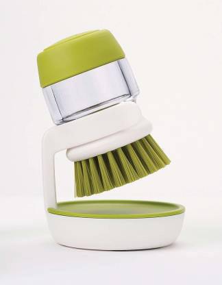 Angel Enterprise Scrub Soap Dispenser Washing-up Brush with Storage Stand Soap Dispensing Palm Br Plastic Wet and Dry Brush