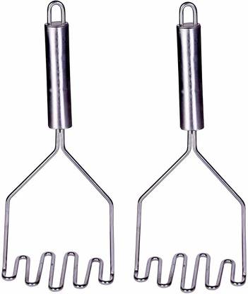 KOWS Stainless Steel Zig-Zag Wire Potato Vegetable Masher 25 cm Stainless Steel Masher