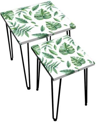 Nutcase Monstera Leaves Metal Nesting Table
