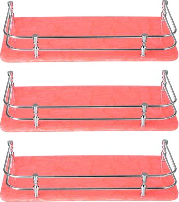Spiry Marble Design 12*5 Inch Acrylic Kitchen Shelf-Kitchen Racks(SET OF 3) Acrylic Wall Shelf