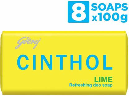 CINTHOL Lime Soap, 100g (Pack of 8)