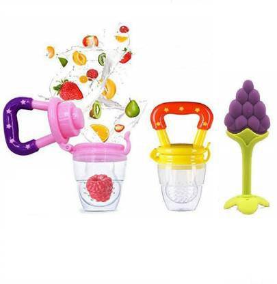 FABLITTLE FRUIT FEEDER YELLOW PURPLE AND GRAPES TEETHER Teether and Feeder