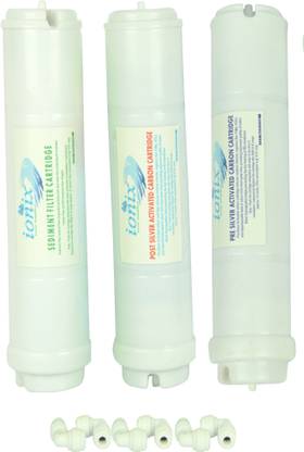 IONIX Push fit type Inline Filter set with Pre , Post carbon & sediment filter Solid Filter Cartridge
