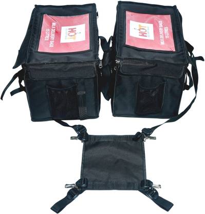 Hot Delivery Insulated 30 Litre Bulk Milk,Cold Items, Beverage Saddle Delivery Bag,Specially Design For Bulk Beverage Pick up & Delivery, Multi Use Bag with Inside Portable Partition Pack of 2 ,With 4 Ice Gel Pads L:19*W:12*H:12 (Inches) Waterproof Multipurpose Bag