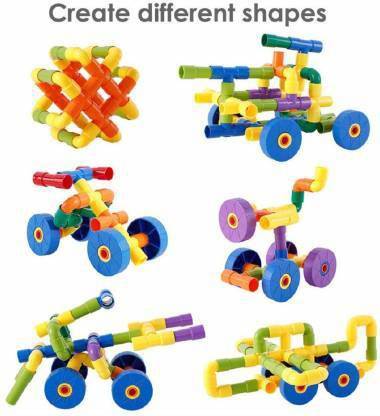 Johnnie Boy Pipe Building Blocks Toys Kids DIY Assembling Pipeline Tunnel Building