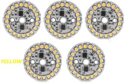 SME 5 Pics 9 Watt Yellow Led Bulb Direct on Board Raw Material Yellow Light Electronic Hobby Kit