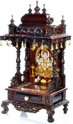 Dharani Arts And Handicrafts Rosewood Carved Detachable pooja mandir Solid Wood Home Temple