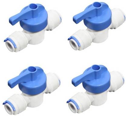 NAINA Inline Ball Valve Quick Connect Shut Off for RO Water Reverse Osmosis Set-1/4" Hose Connector PACK OF 4 Hose Connector