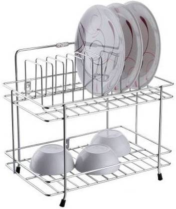 xenith Utensil Kitchen Rack Steel stainless steel plate stand (Size: H X W X L: 12 x 8.25 x 13)