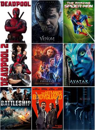 Deadpool 1 & 2, Venom, Avatar, Battleship, The Amazing Spider-Man, Dark Phoenix, Insidious, The Hitman's Bodyguard (9 movies) (dual audio Hindi and English) (clear HD print clear audio) it's burn DATA DVD play only in computer or laptop