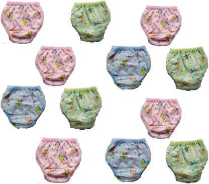 Chhote Janab HIGH QUALITY, Kids PVC Diaper Joker Padded Baby Nappy Panty Training Pants with Inner Cloth & Outer Plastic Reusable & Waterproof(M SIZE)ABOVE 3 MONTH BABY