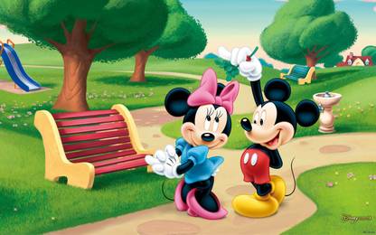 Mickey & Minnie Mouse Poster Paper PrintRolled)Wall Poster Without Frame. Paper Print