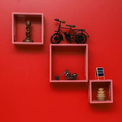 Phirkcraft Floating Rack Shelf (Criss Cross) MDF (Medium Density Fiber) Wall Shelf