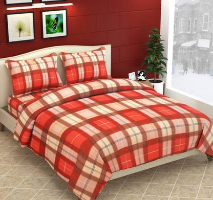 TIB Checkered Double Woollen Blanket for Heavy Winter