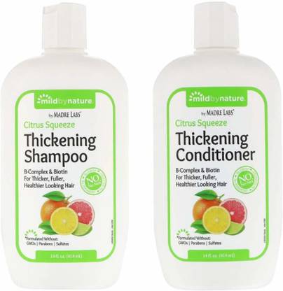 Serpalos LLC Madre Labs Thickening Shampoo Bundle with Matching Conditioner. This Labs Shampoo Biotin B-Complex Hair Care System is Power Packed and Nutrient Rich with a Citrus Squeeze.