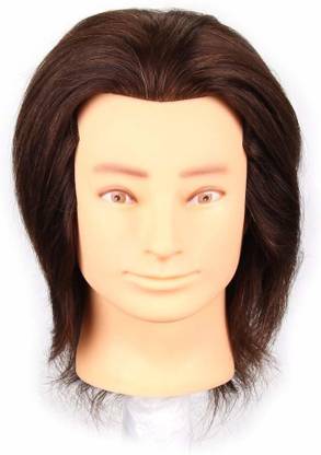 HAIR WAY 100% Human  Male Mannequin Head dresser Training Head Manikin Cosmetology Doll Head for  Styling & Practice 10inch #3b Color (Table Clamp Stand Not Included) Hair Extension