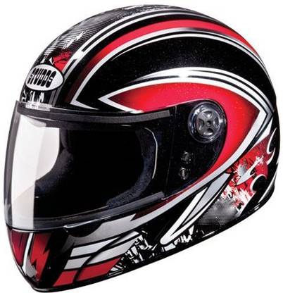 STUDDS CHROME WITH GRAPHICS Motorbike Helmet