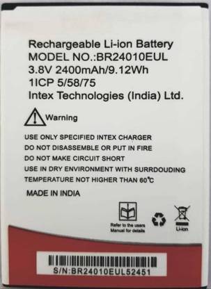 BkMart Mobile Battery For  Intex AQUA ELYT DUAL BR24010EUL - 2400mAh
