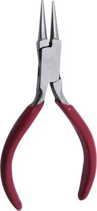 Scorpion Plier Round Nose Heavy without V-Spring Stainless Steel 5 inch (127 mm) Red For Jewellery Making, Model Making, Craft & Arts, Hobby Work and Watch Repair Tool Round Nose Plier